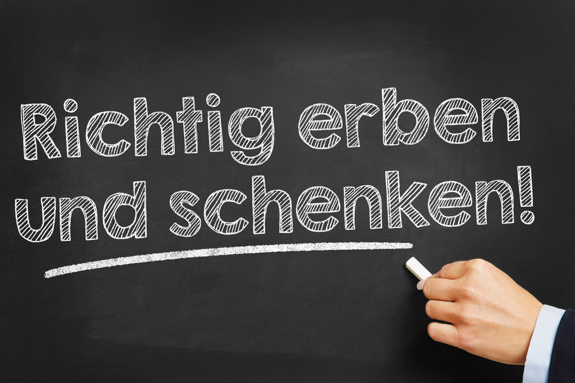 Kreidetafel mit Erb- und Schenkungshinweis | Erbrecht Würzburg